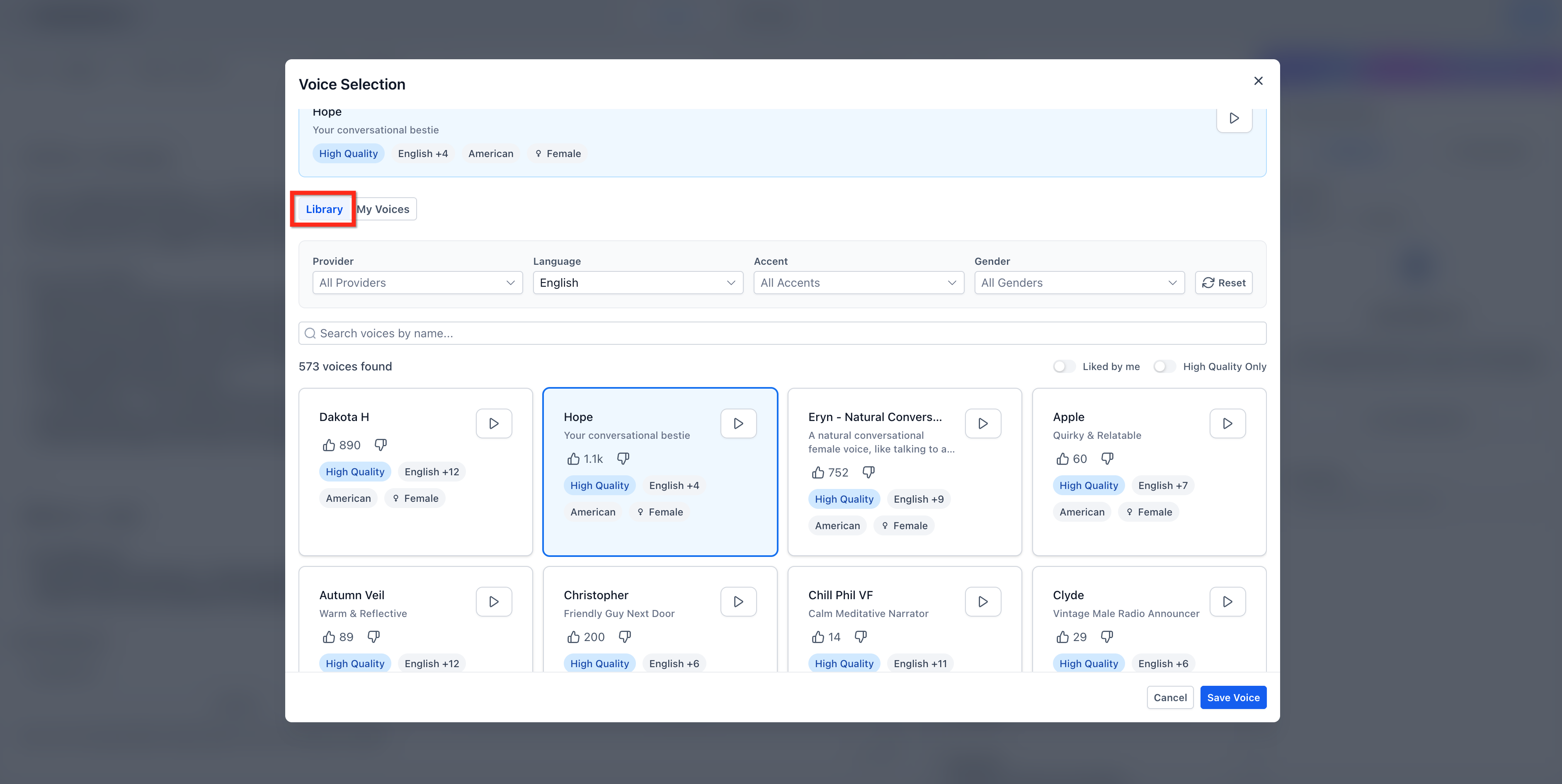 How to Edit a Voice AI Agents Voice – Step 4: Add a Voice From the Library