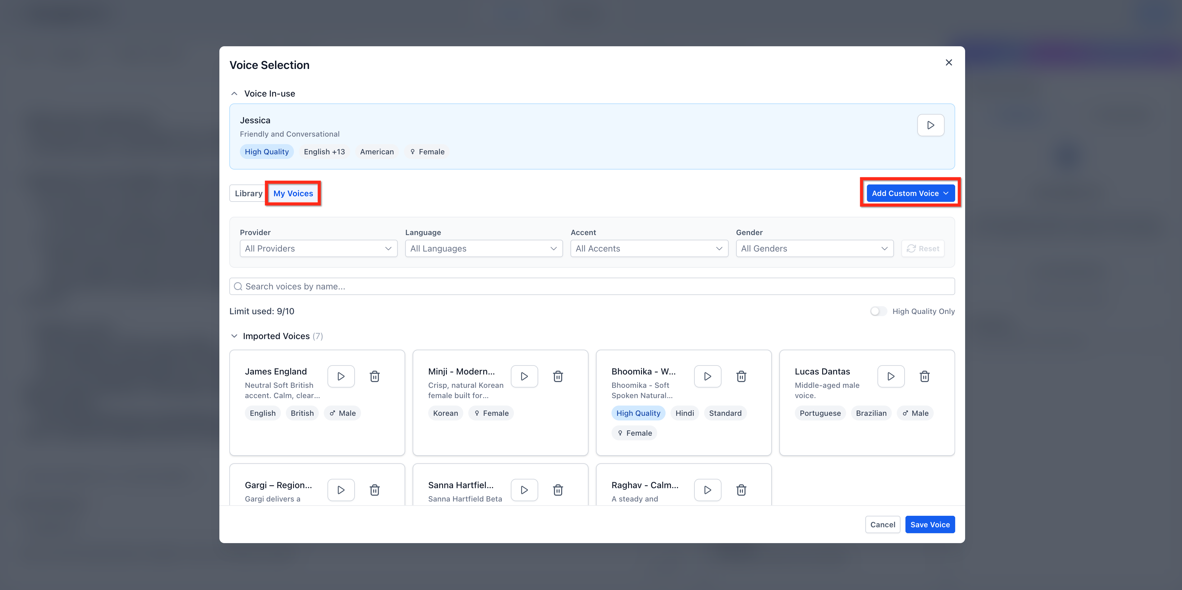 How to Edit a Voice AI Agents Voice – Step 5: Import a Custom Voice (ElevenLabs)
