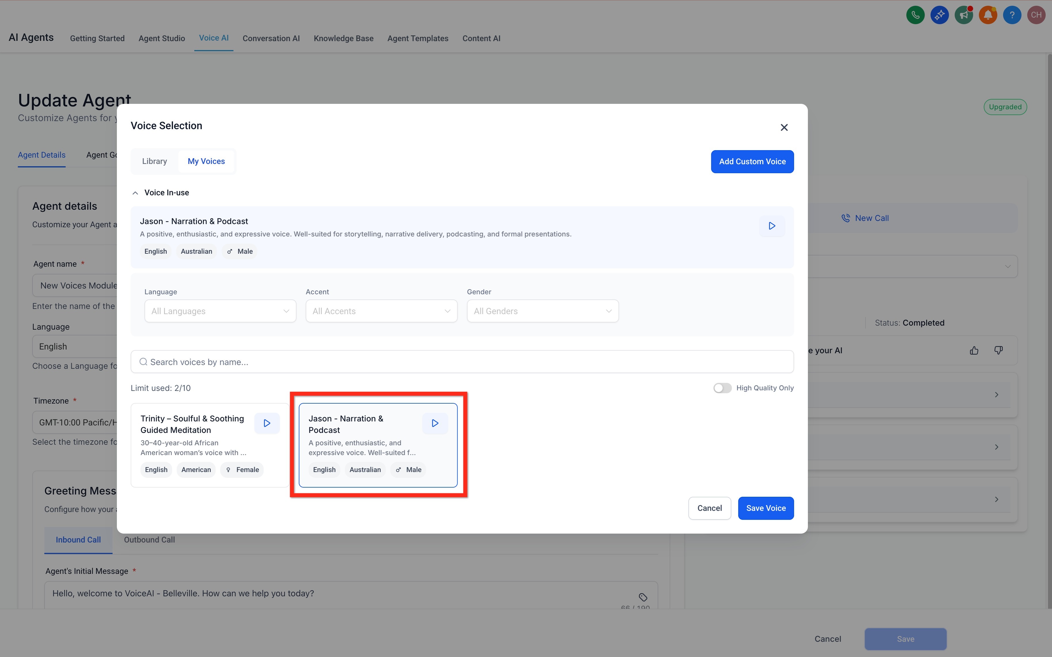 How to Edit a Voice AI Agents Voice – Step 5: Import a Custom Voice (ElevenLabs)