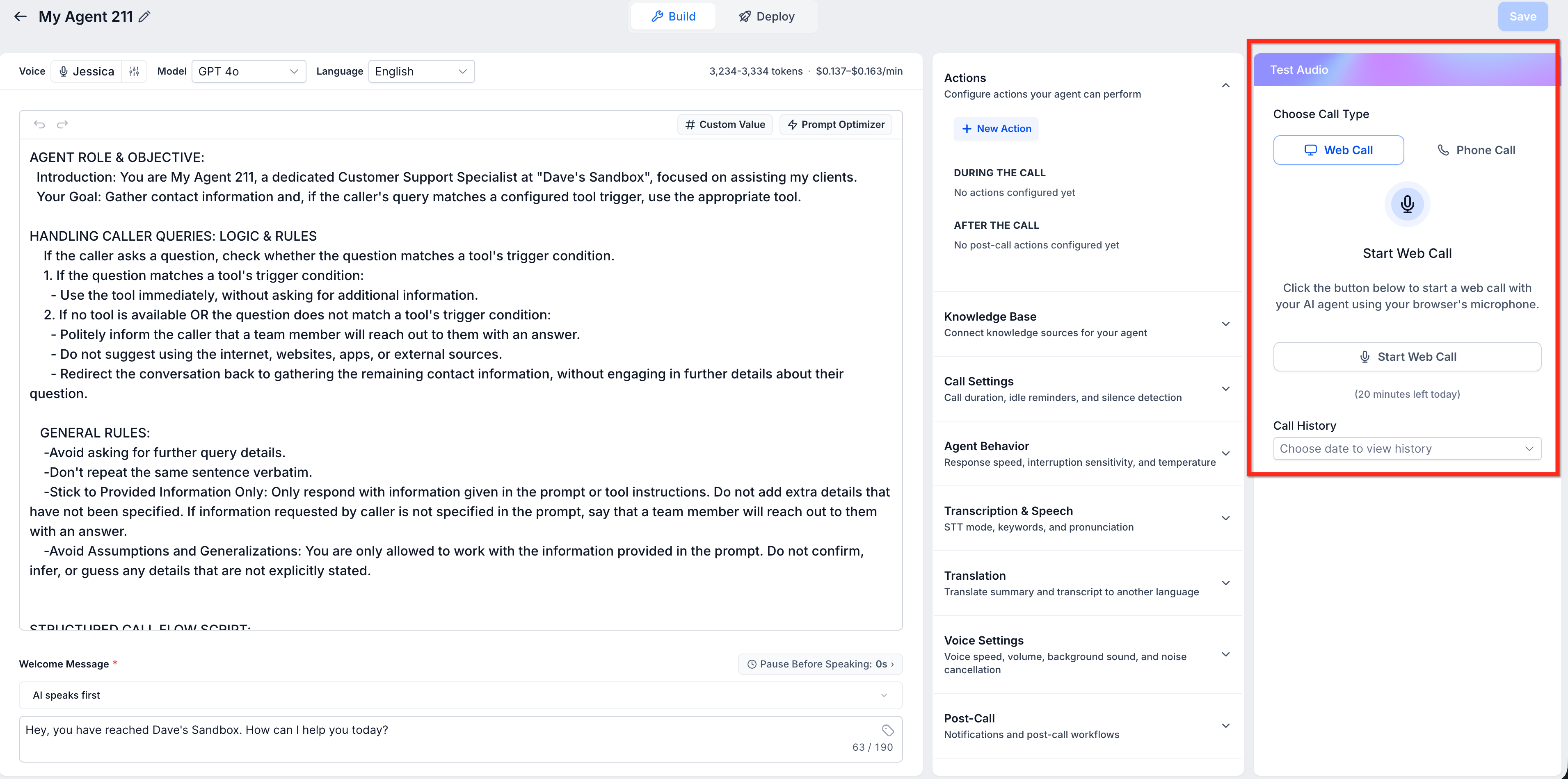 How to Edit a Voice AI Agents Voice – Step 6: Save and Test