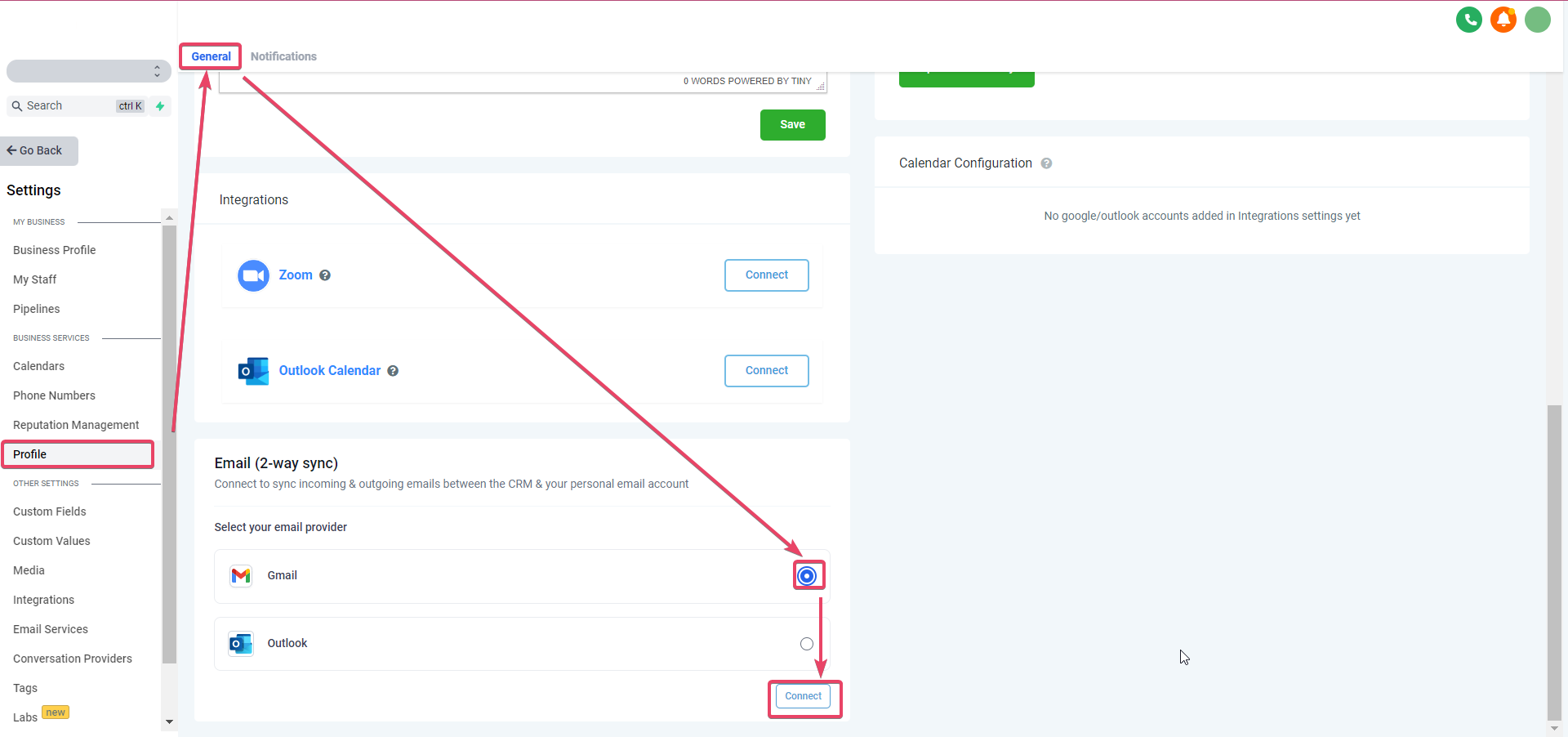 How to enable Google/Outlook Email Two-Way Sync – Gmail Two-Way Sync: