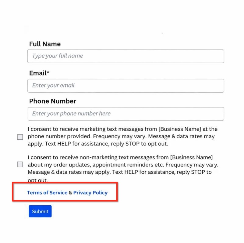 How to get your phone number A2P approved in 2026 – Footer Links