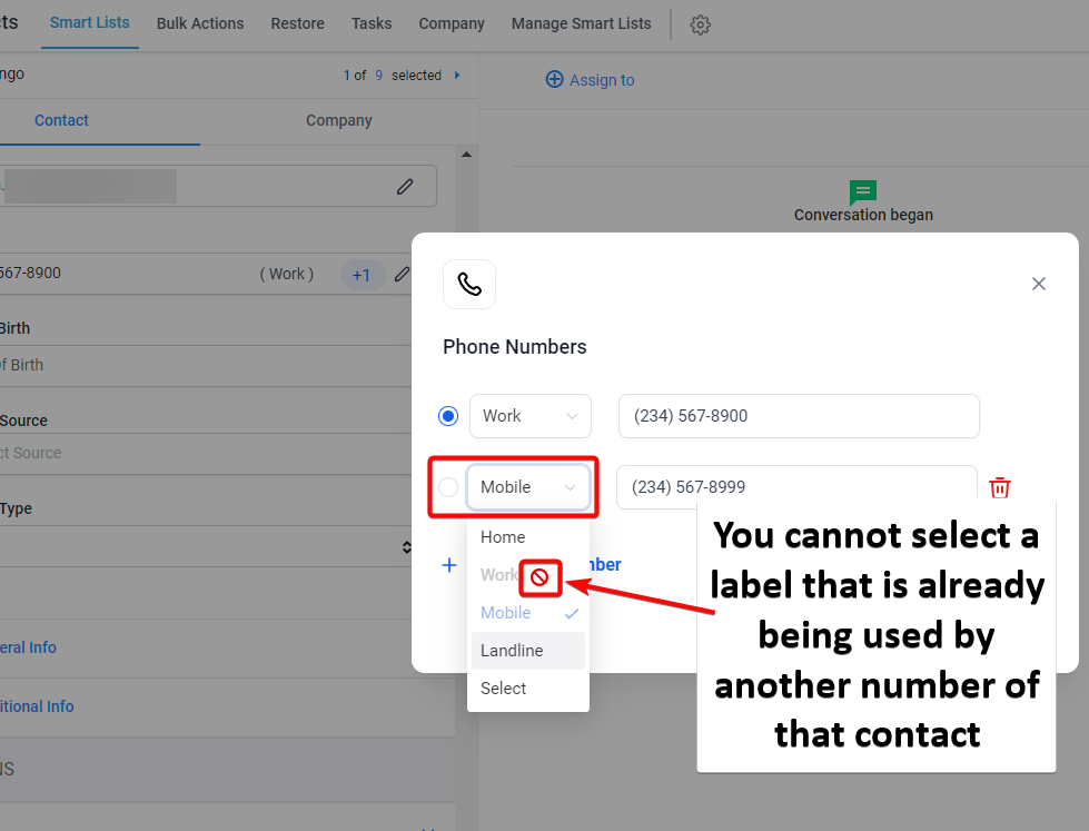 How to input Multiple Phone Numbers for a Contact? – How to use this feature?