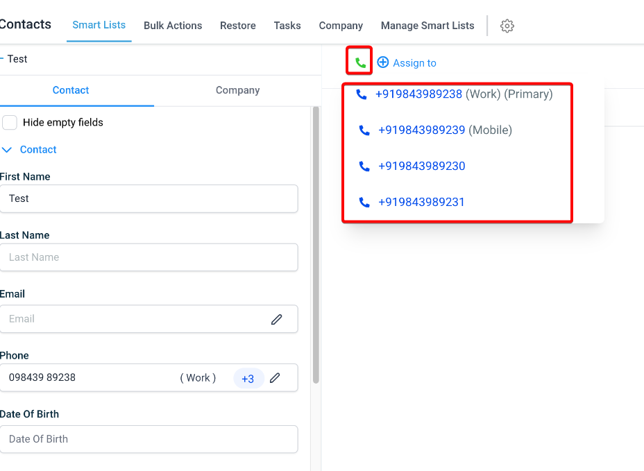 How to input Multiple Phone Numbers for a Contact? – How to use this feature?