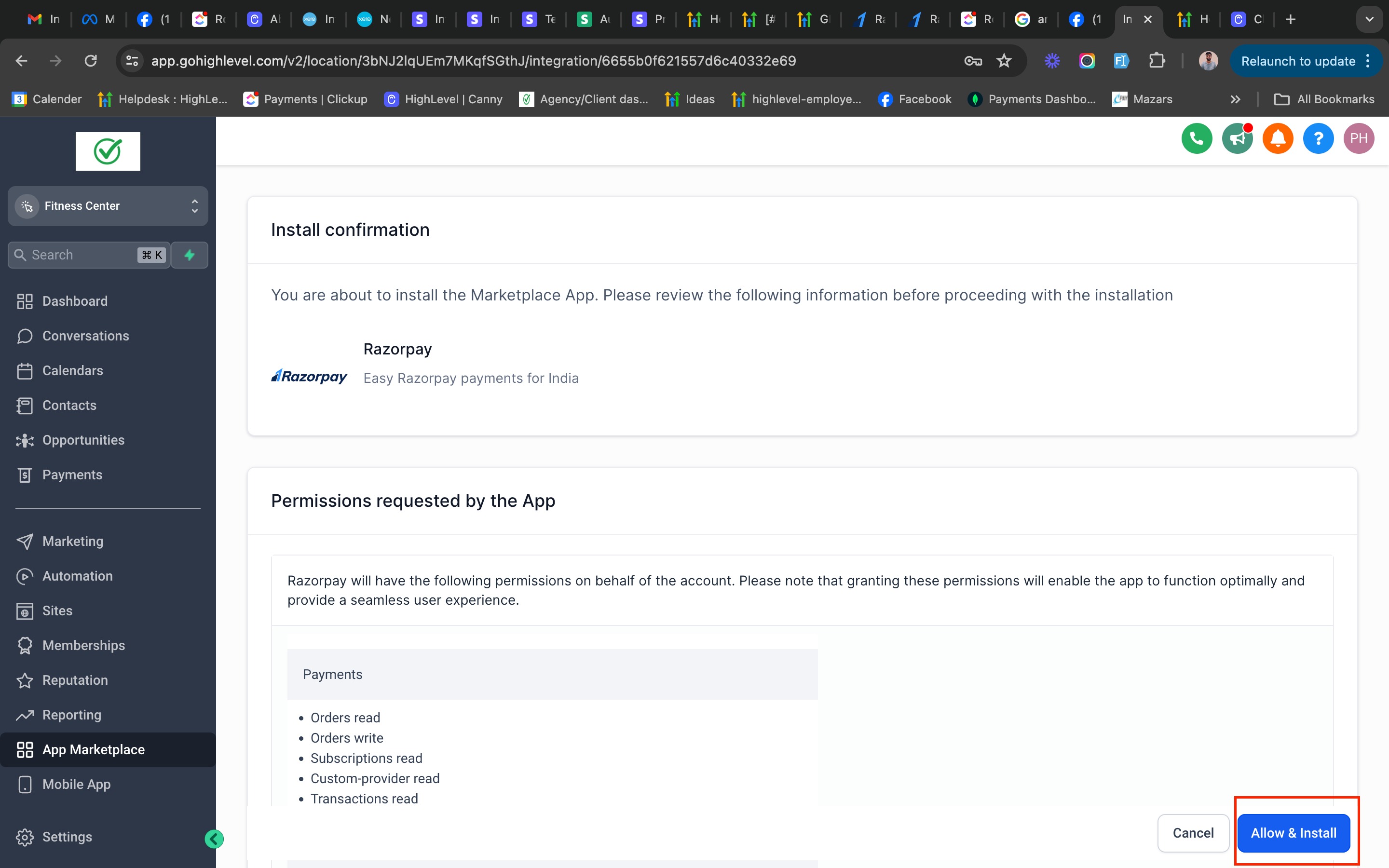 How to integrate Razorpay within the CRM – Screenshot 4