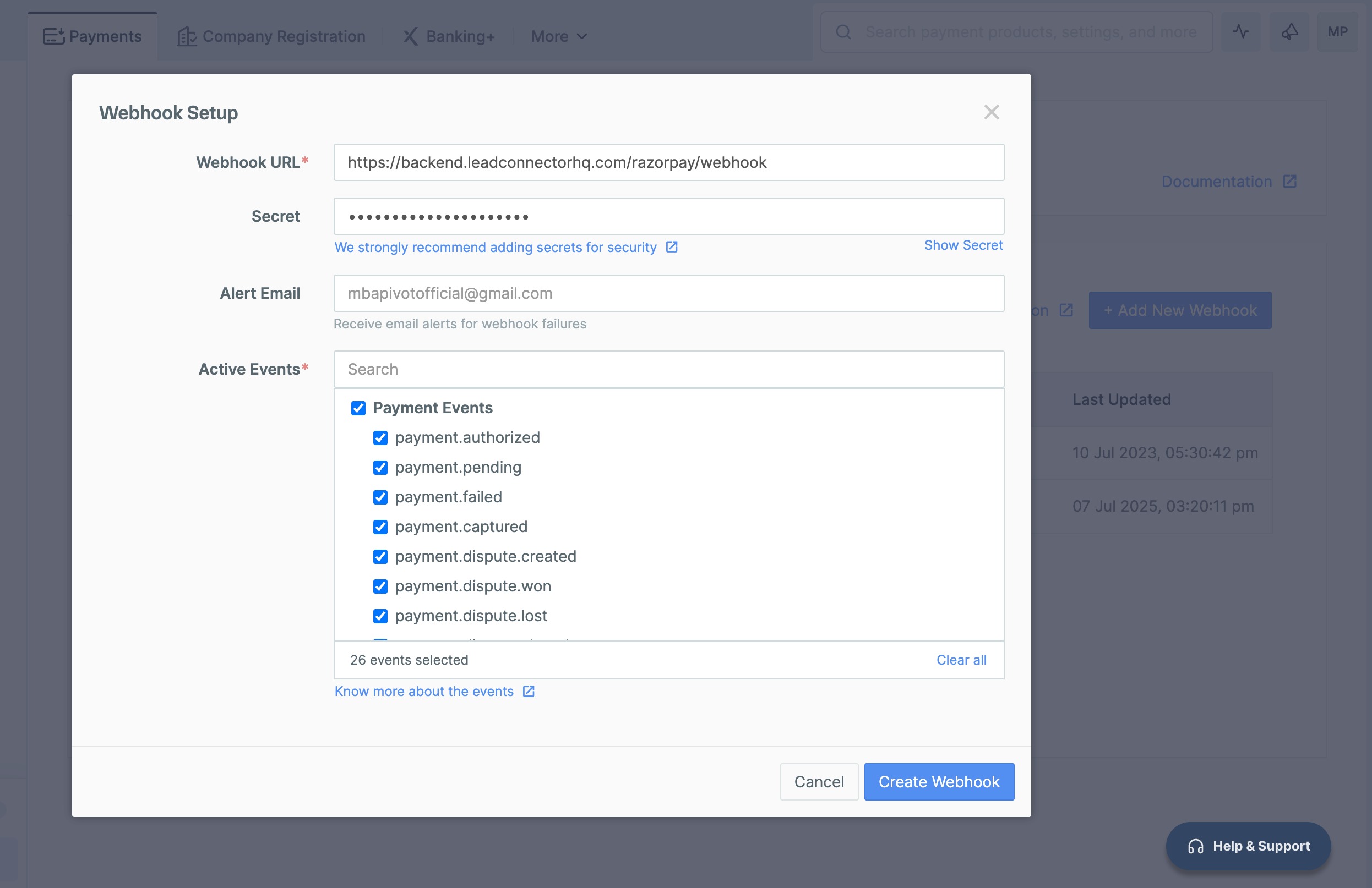 How to integrate Razorpay within the CRM – Screenshot 5