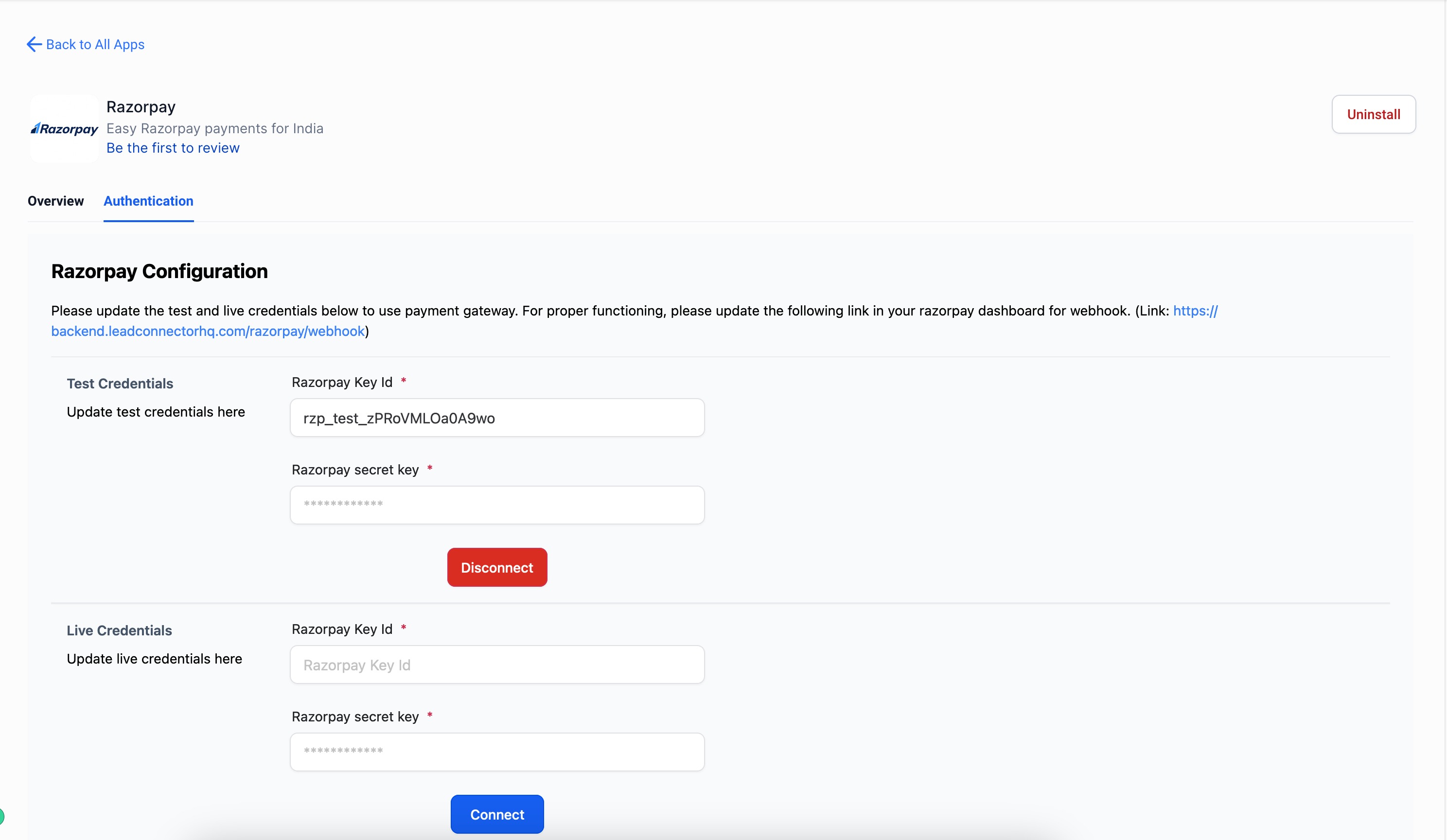 How to integrate Razorpay within the CRM – Screenshot 8