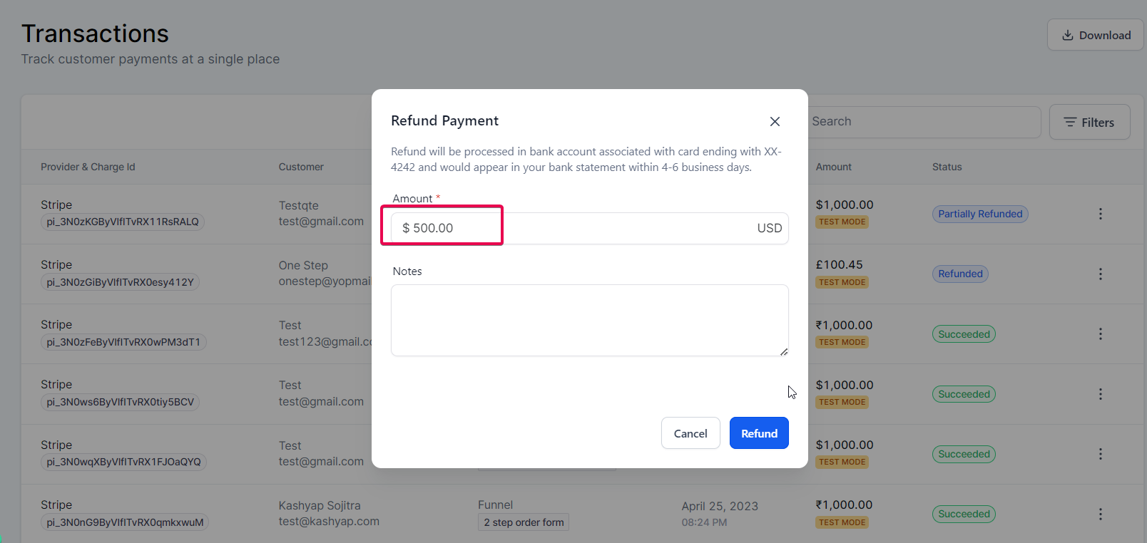 How to manage Refunds within the CRM? – Partial Refund