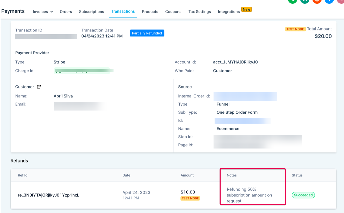 How to manage Refunds within the CRM? – Partial Refund