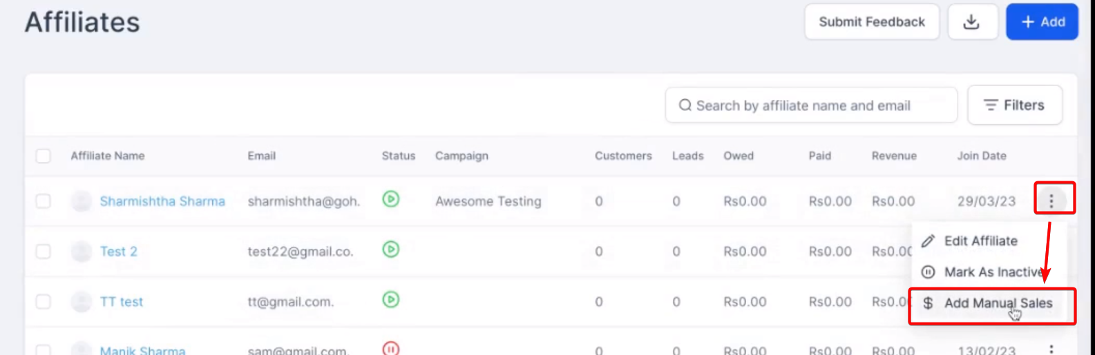 How to manually attribute sales to affiliates – How to use this feature?