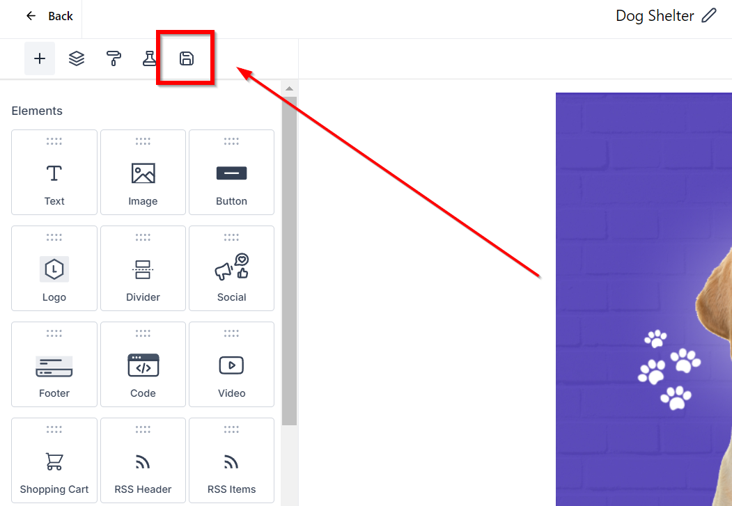 How to save items in email builder for quick access? – Screenshot 3