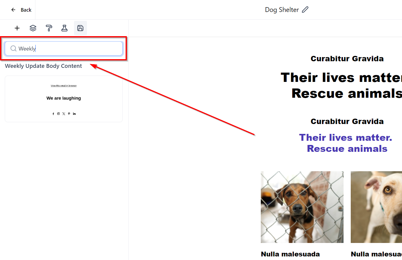 How to save items in email builder for quick access? – Screenshot 6