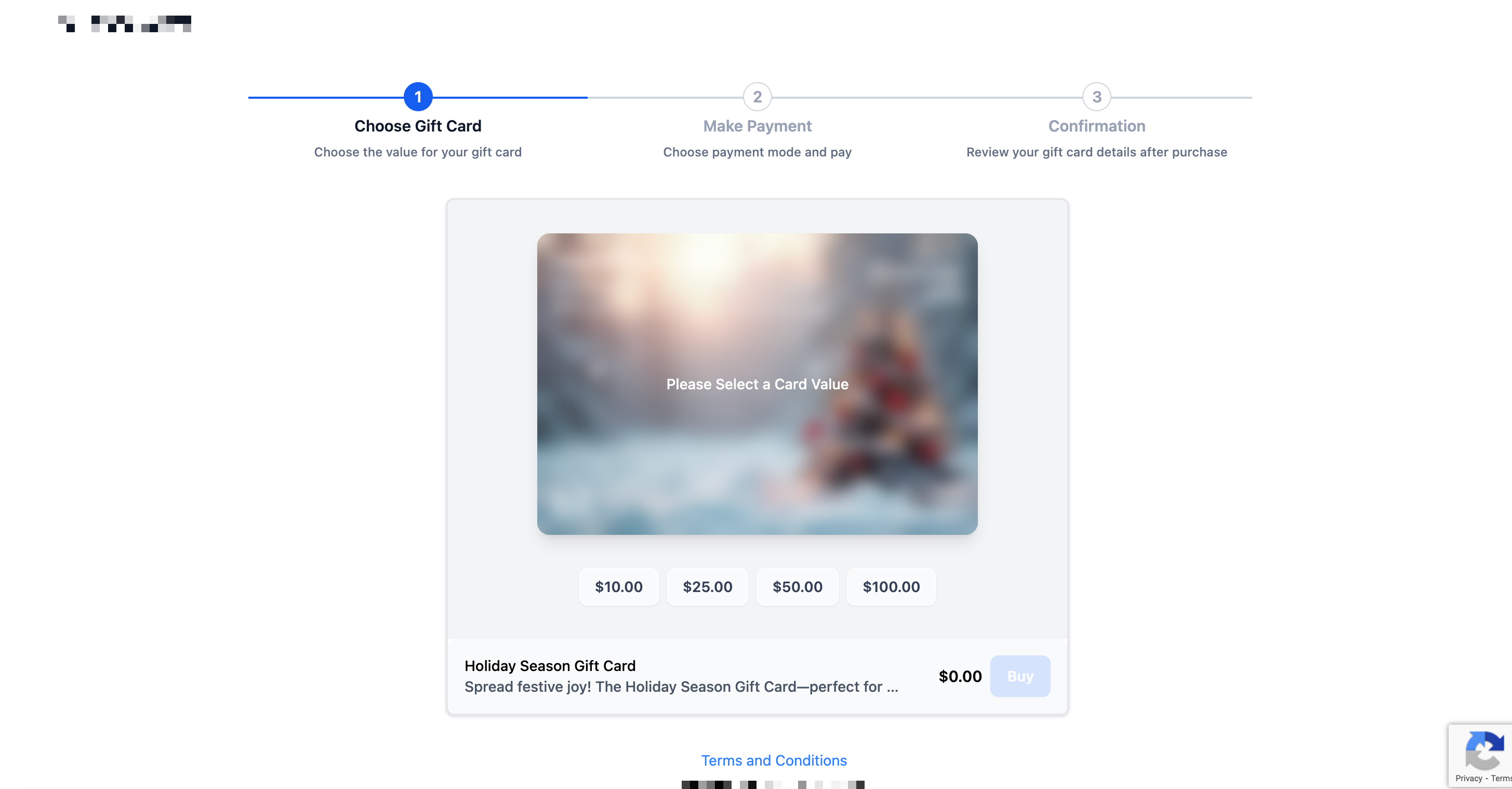 How to Sell Gift Cards – Step 1: Select a Denomination