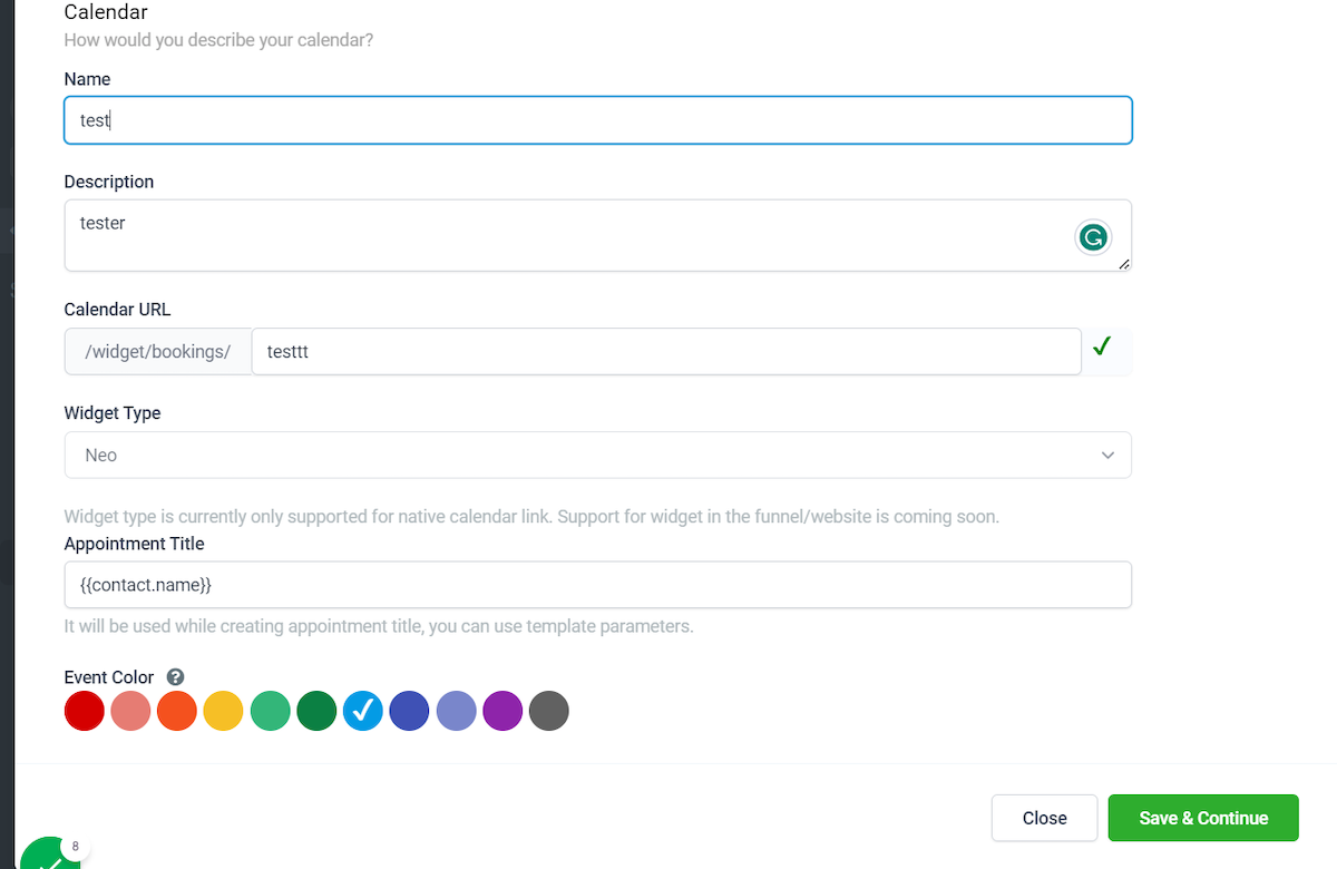 How to set up a Calendar for Classes? – Step 6 screenshot