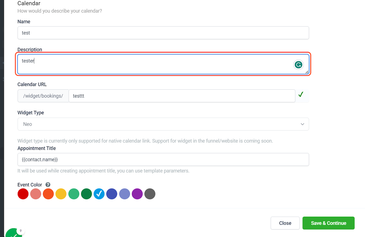 How to set up a Calendar for Classes? – Step 7 screenshot