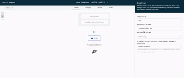 How to set up Workflow Goal Events – 3. Contact Tags (Add & Remove):