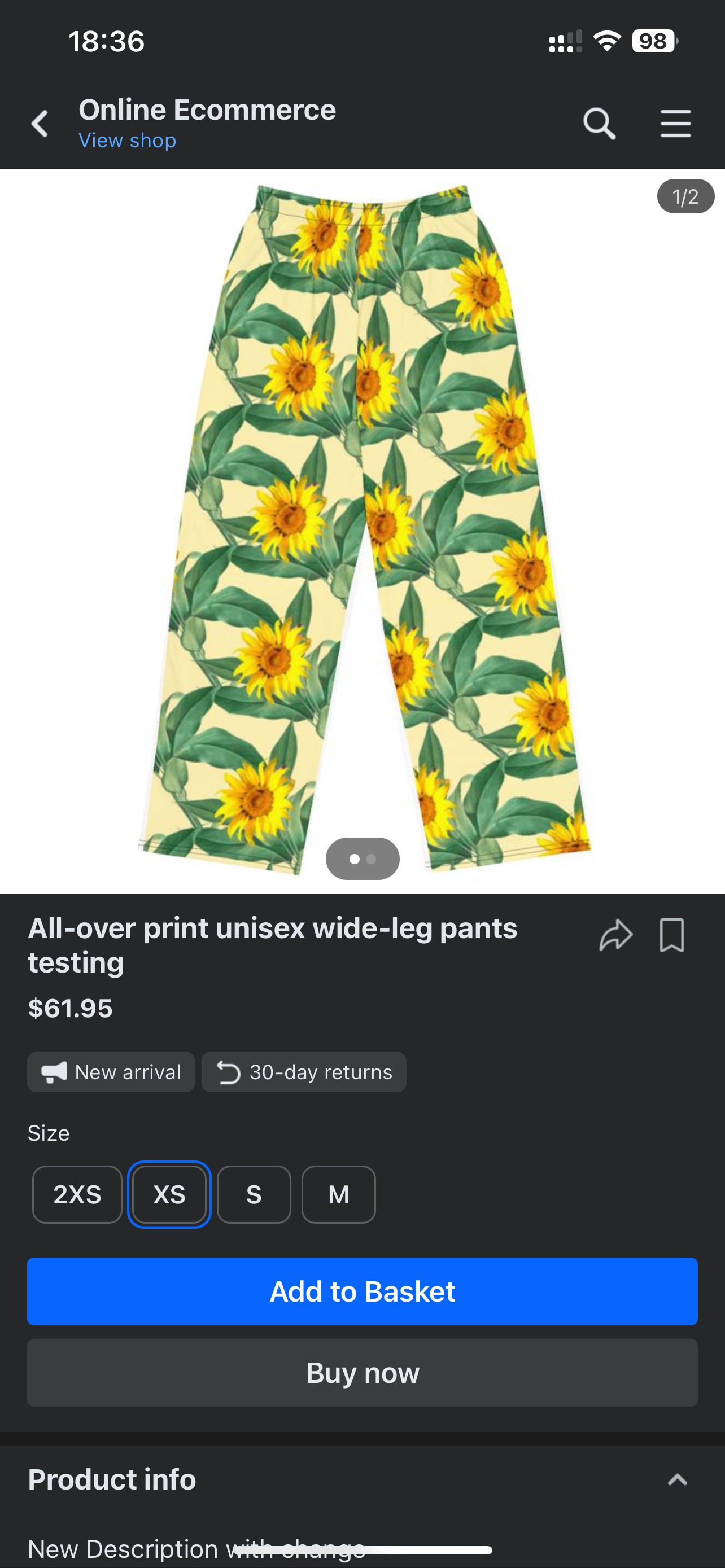 Facebook and Instagram Shops Setup – Preview of Facebook shop: