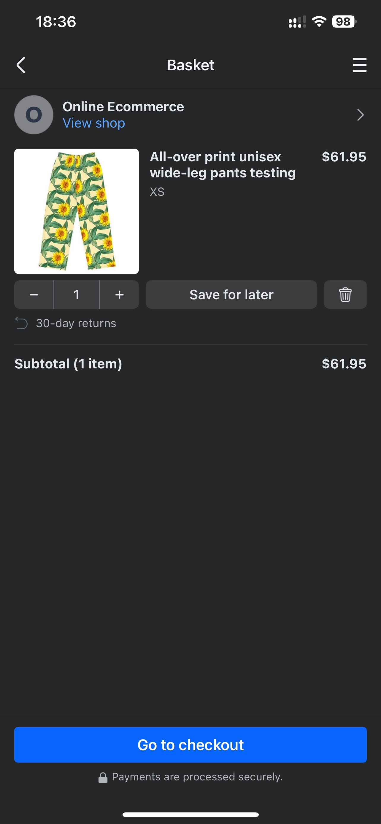 Facebook and Instagram Shops Setup – Preview of Facebook shop: