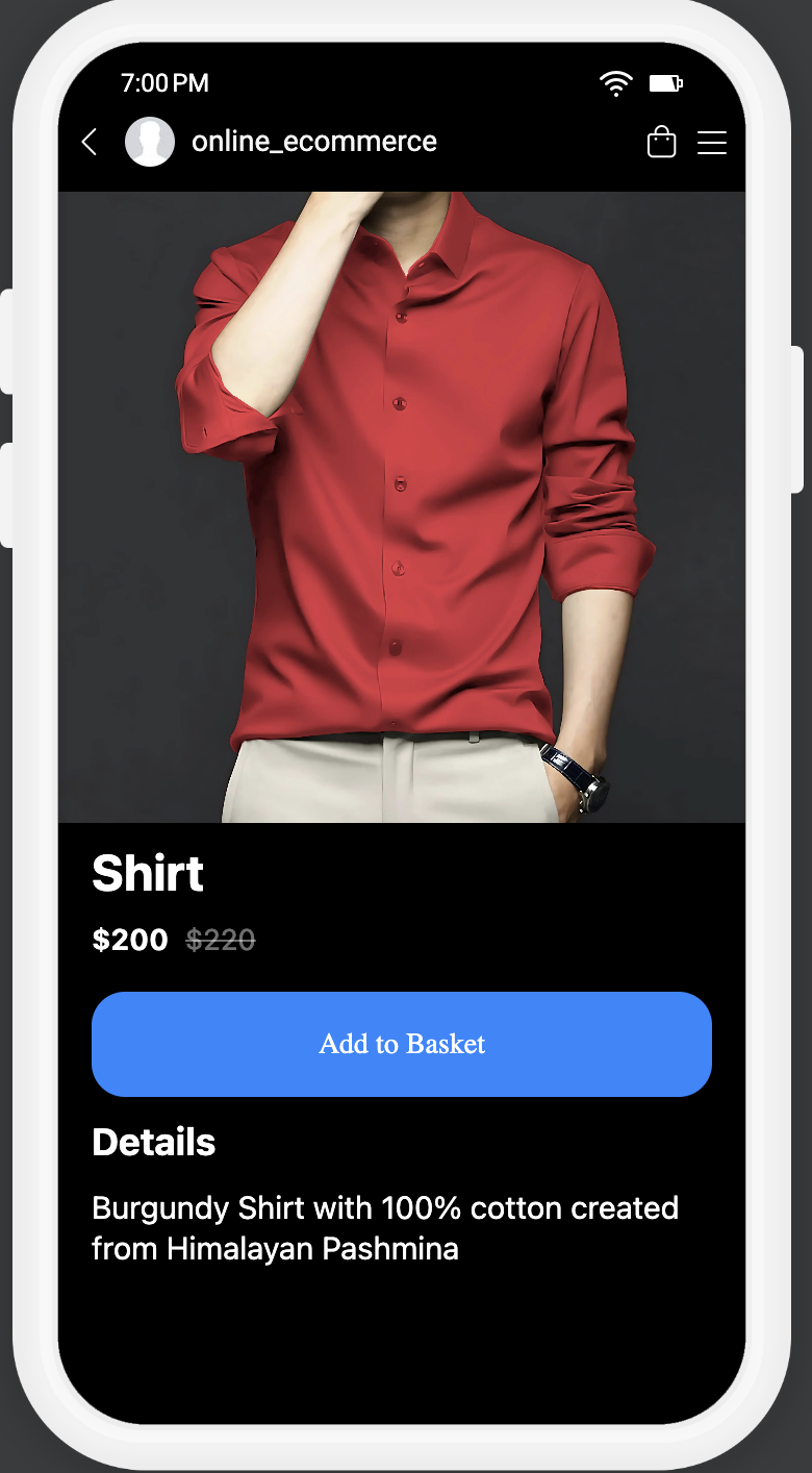 Facebook and Instagram Shops Setup – Preview of Instagram shop: