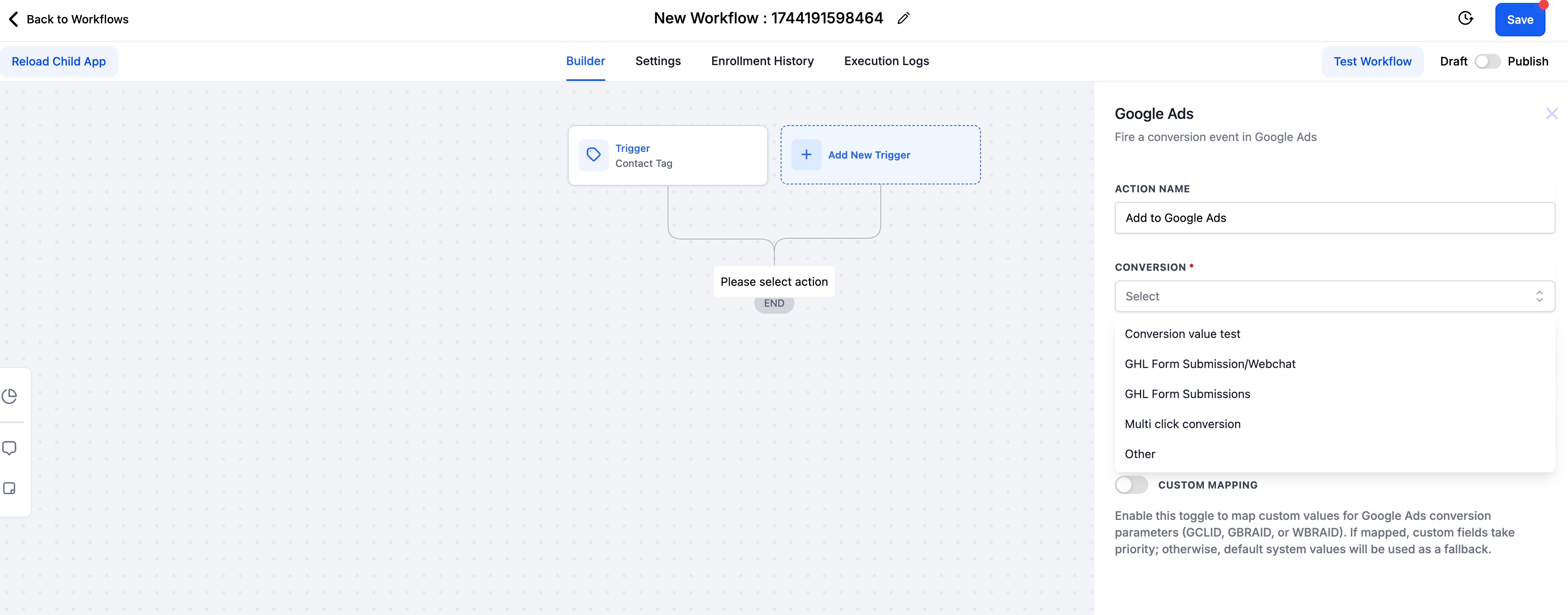 How to setup Google ad conversion action – Chat Widget