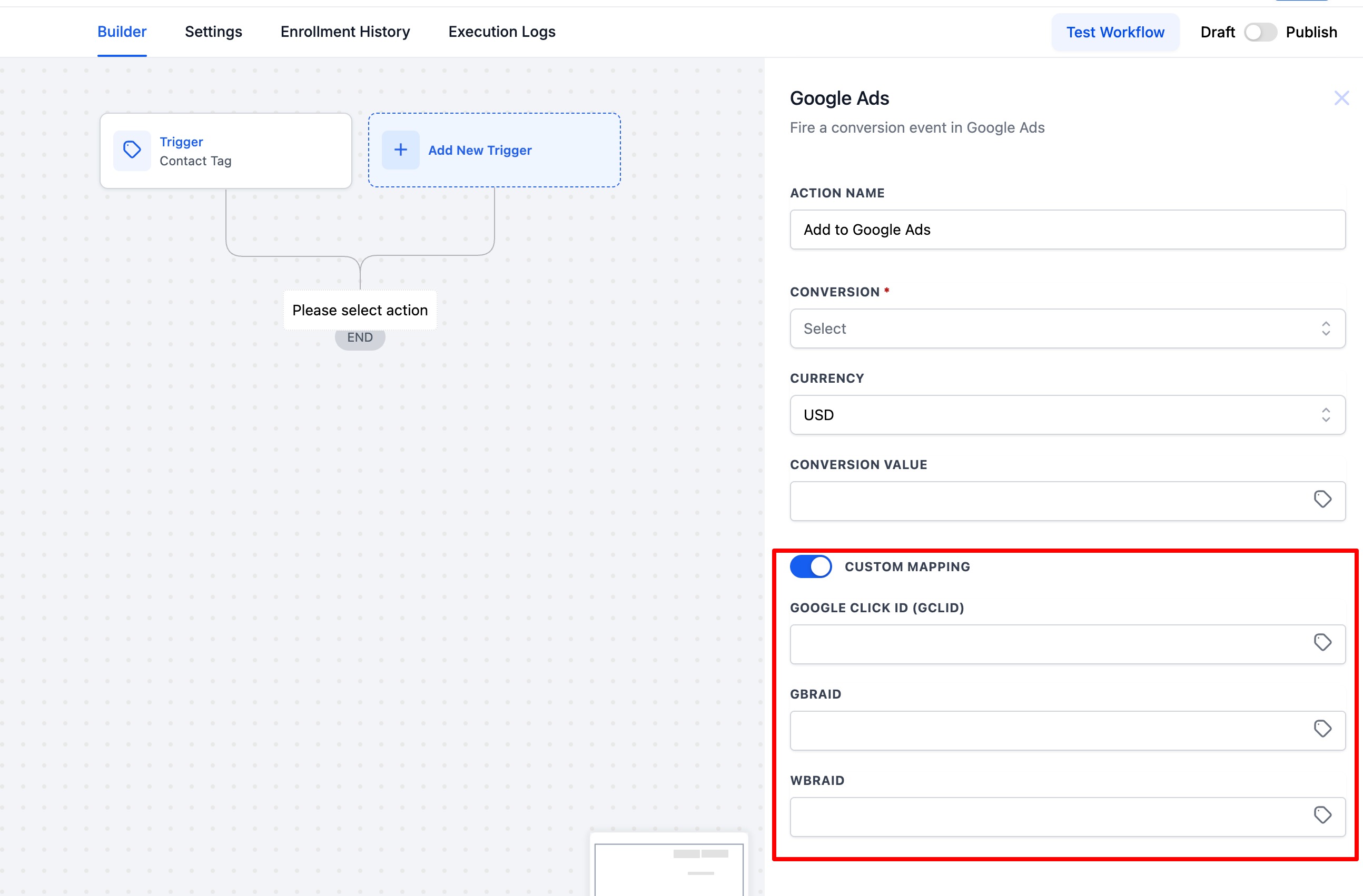 How to setup Google ad conversion action – Chat Widget