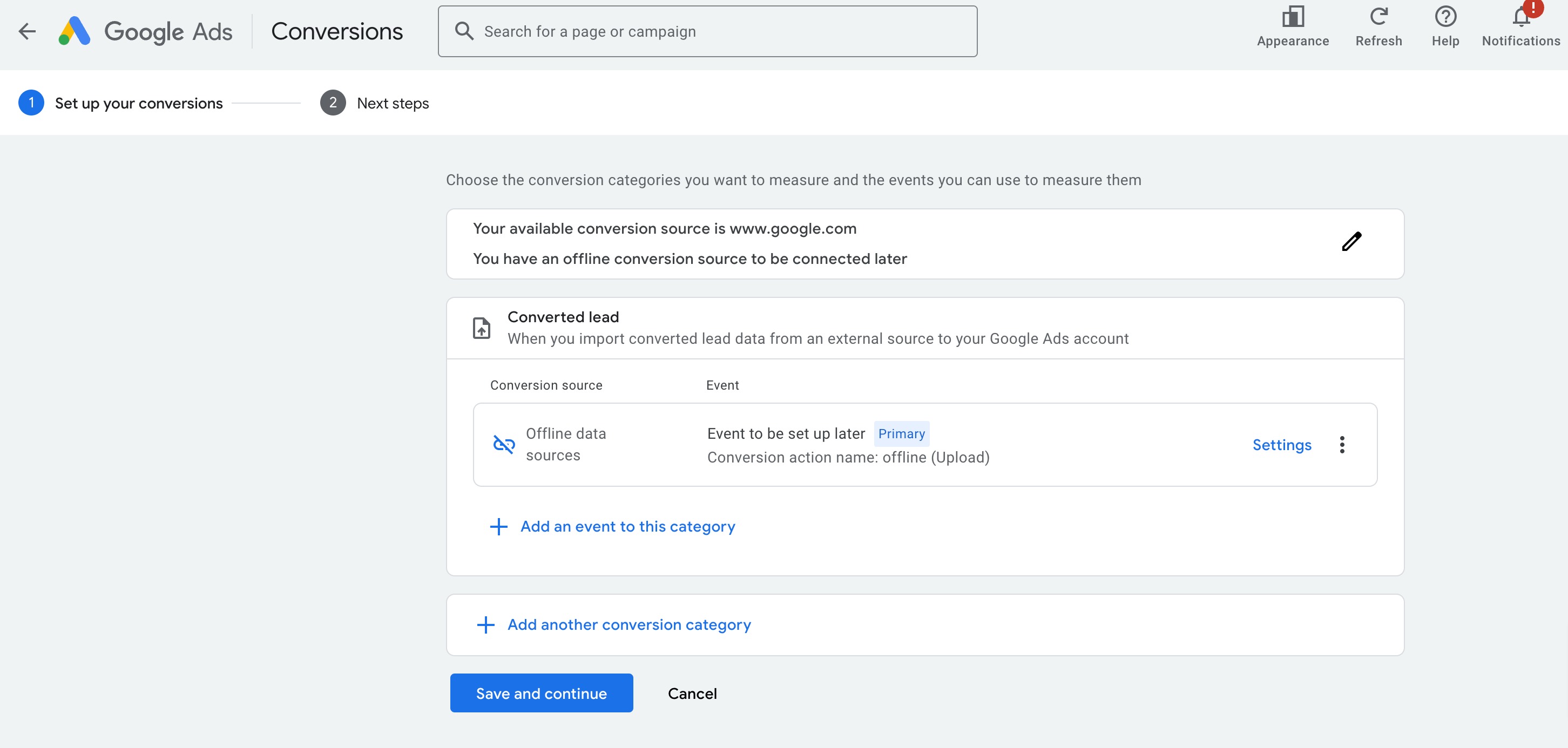 How to setup Google ad conversion action – Step 2: Select the Conversion Goal