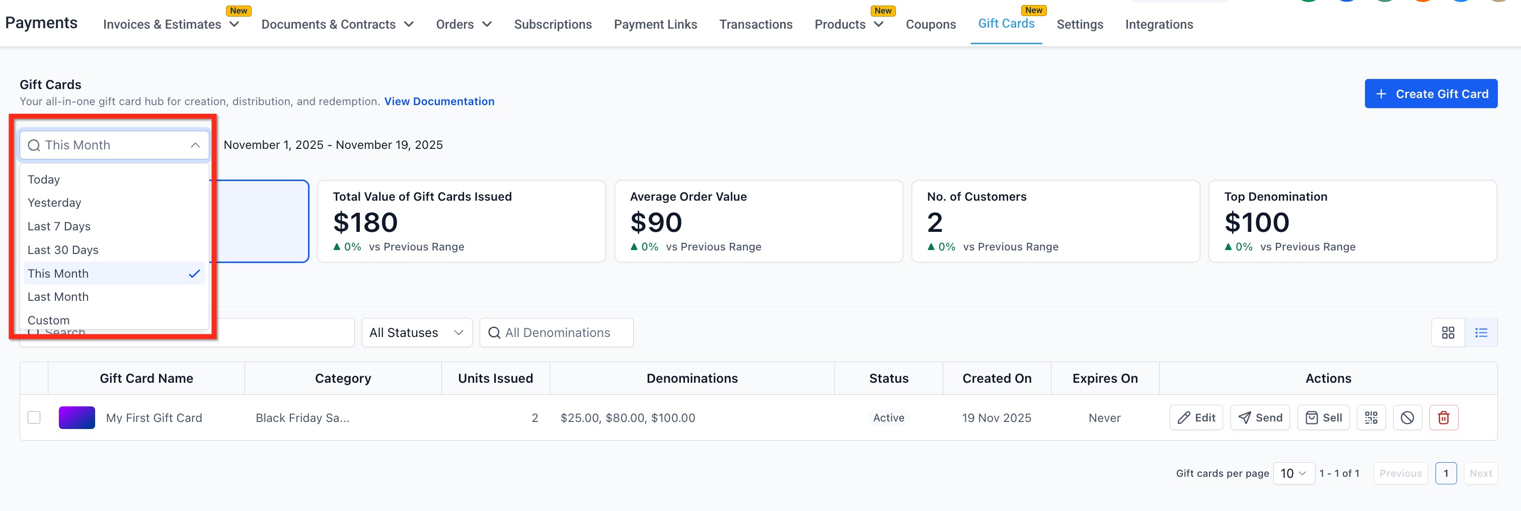 How to Track Gift Card Performance (Analytics & Metric Tracking) – Filters and Date Ranges