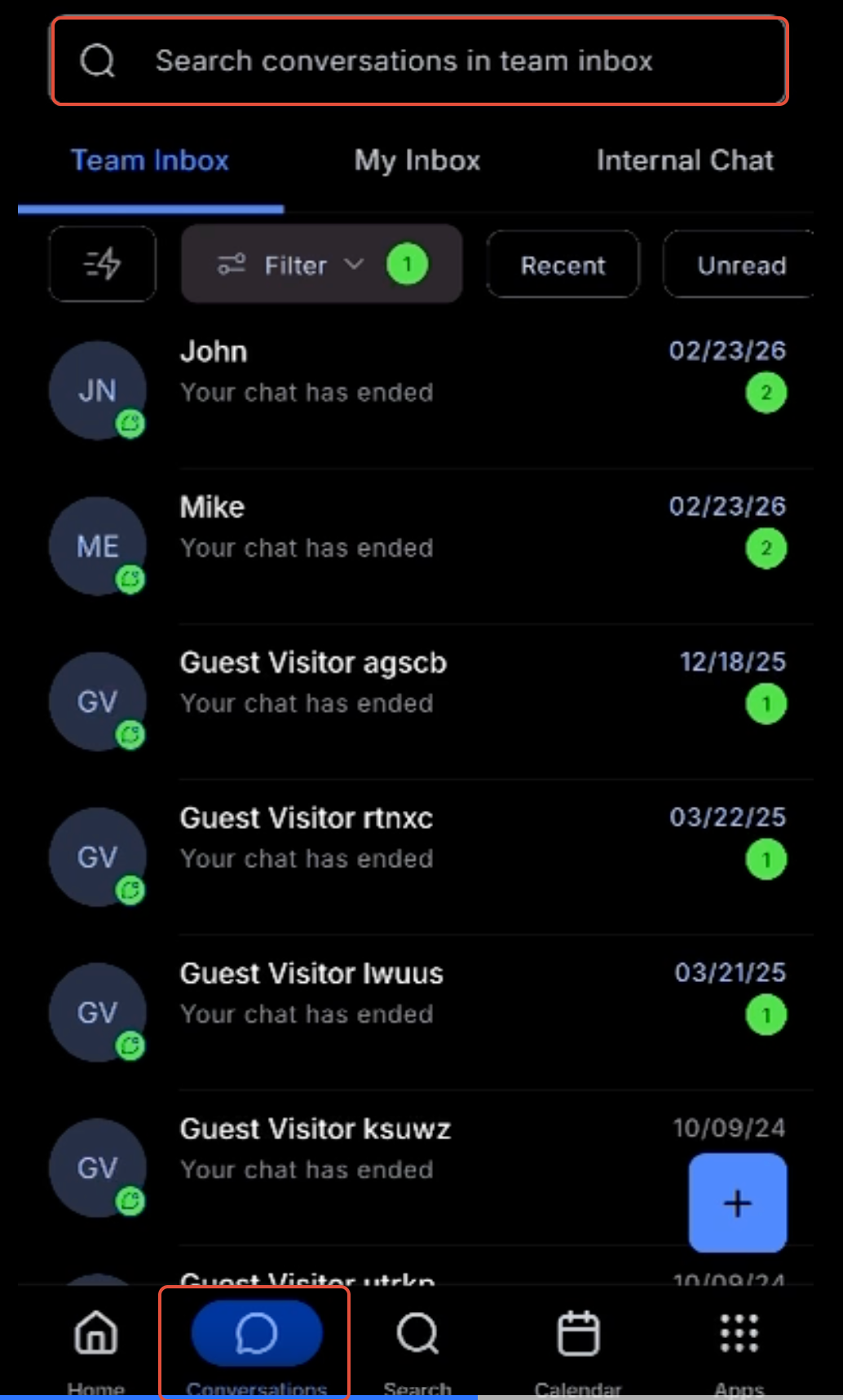 How to Use Conversation AI in the Mobile App – Step 2: Open a conversation on Mobile App