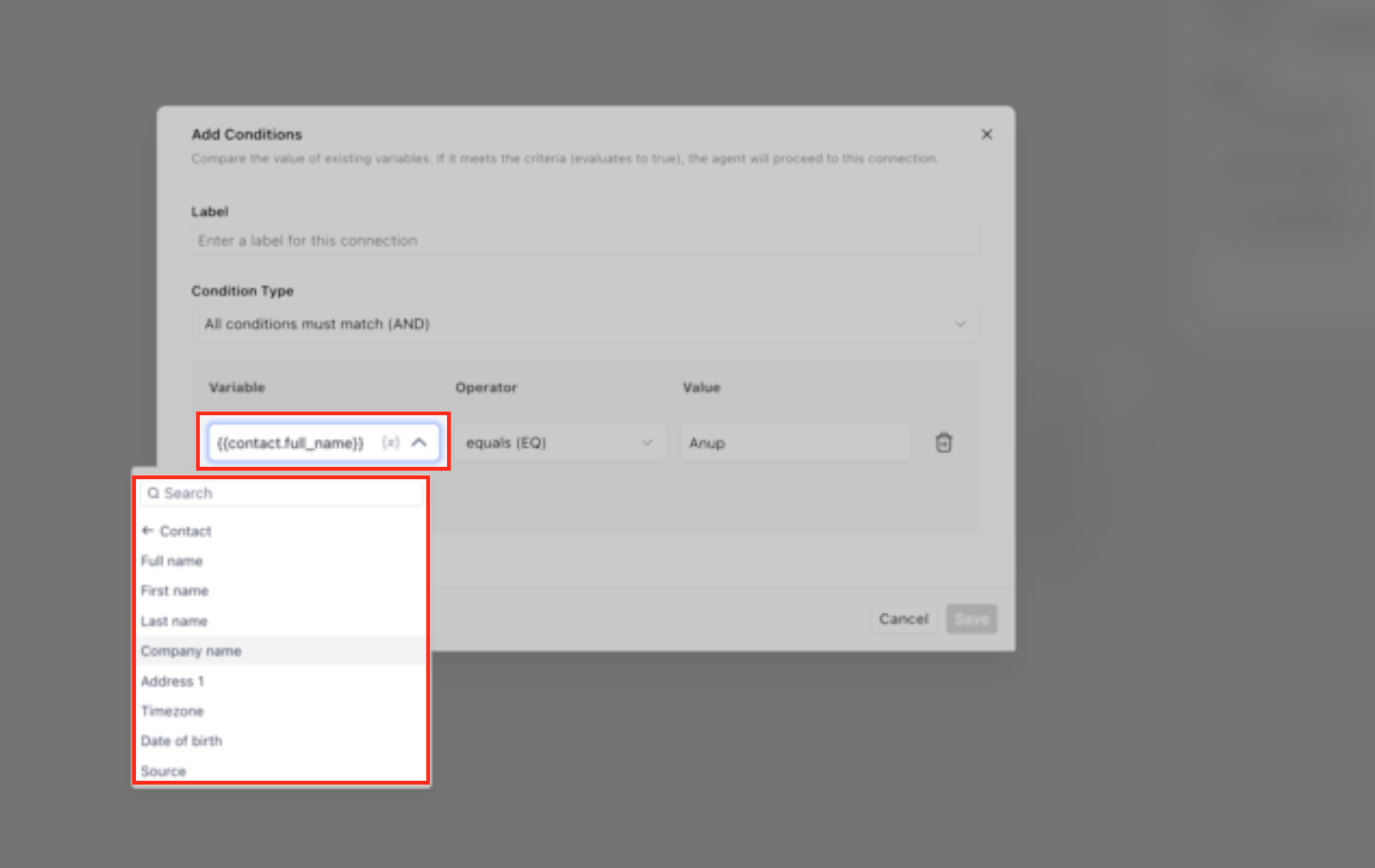 How to Use Custom Values and Variables in Agent Studio – Screenshot 4