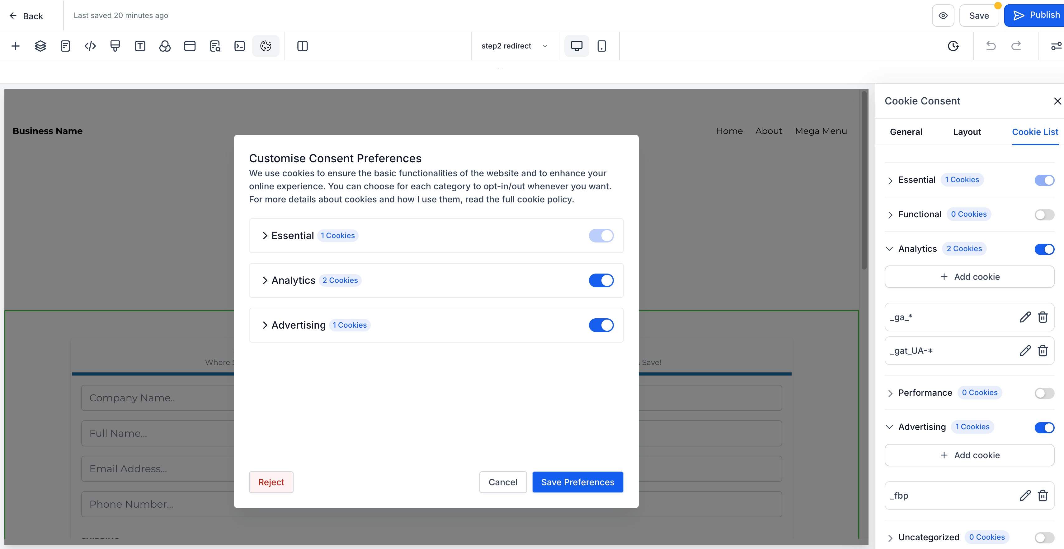 How to Use the Cookie Consent Banner in Funnels & Websites – Using Regex Patterns