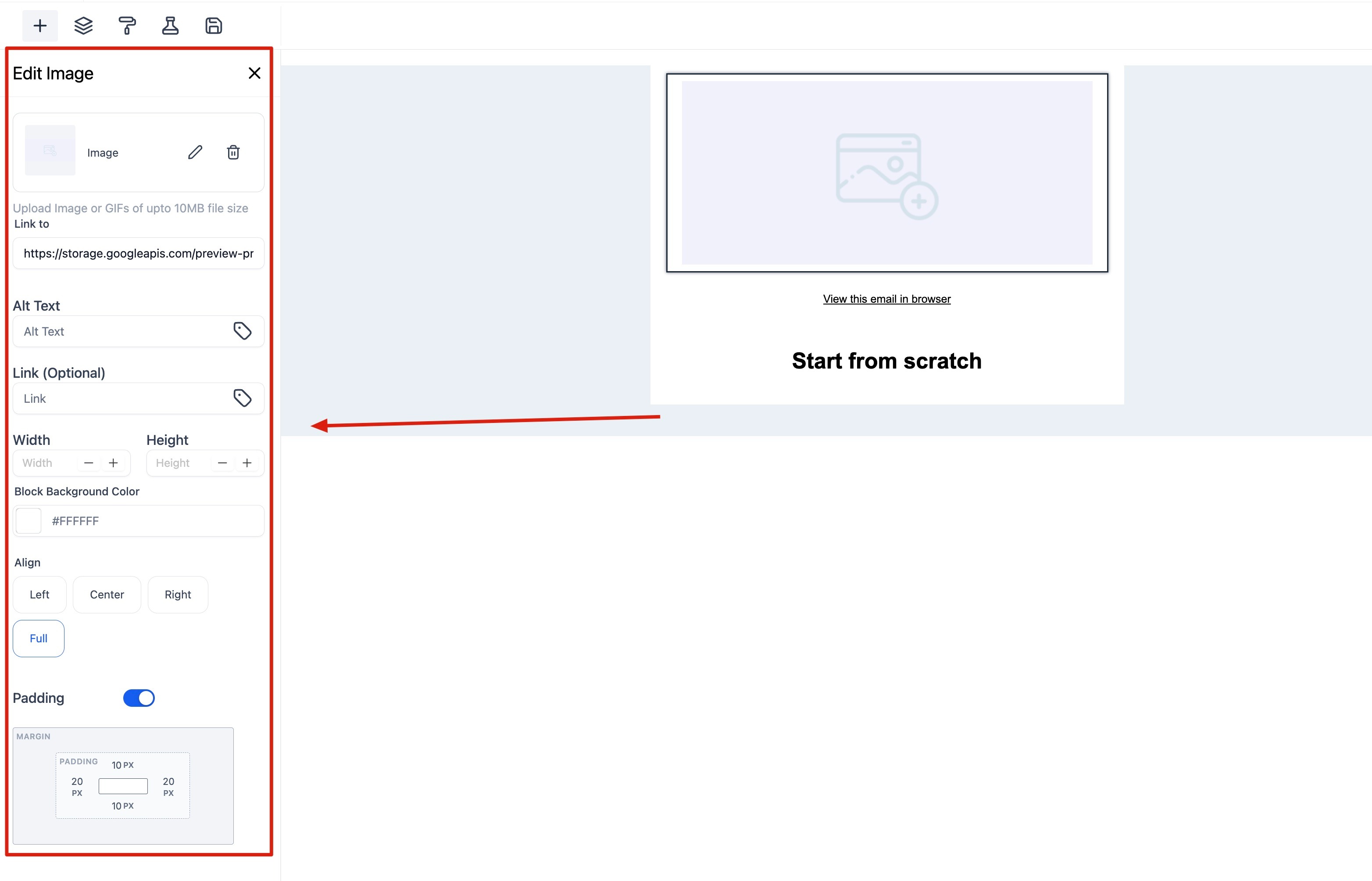 How to use the Email Builder and its In-line Editor – Image: