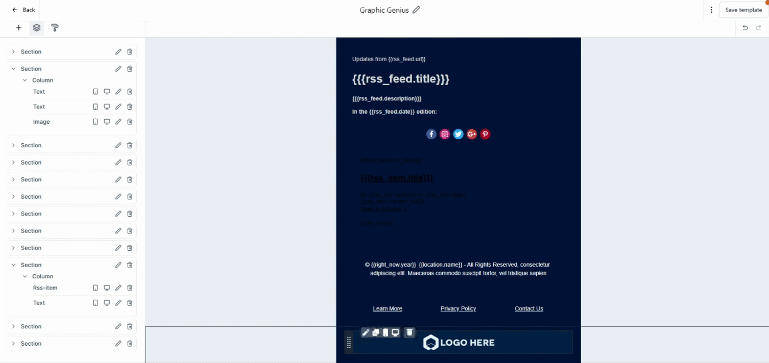 How to use the Email Builder and its In-line Editor – Managing Elements