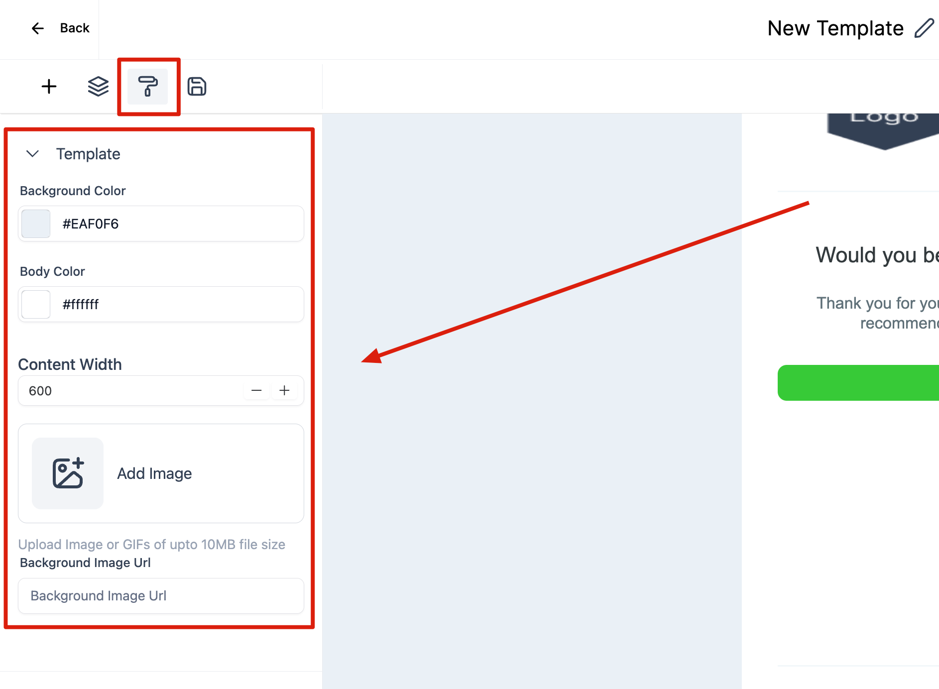 How to use the Email Builder and its In-line Editor – Template