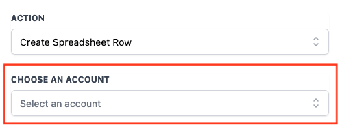 How to use the Google Sheets Premium Workflow Action? – Choose a Google account:
