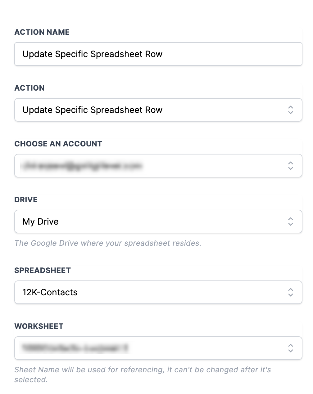 How to use the Google Sheets Premium Workflow Action? – Choose a worksheet: