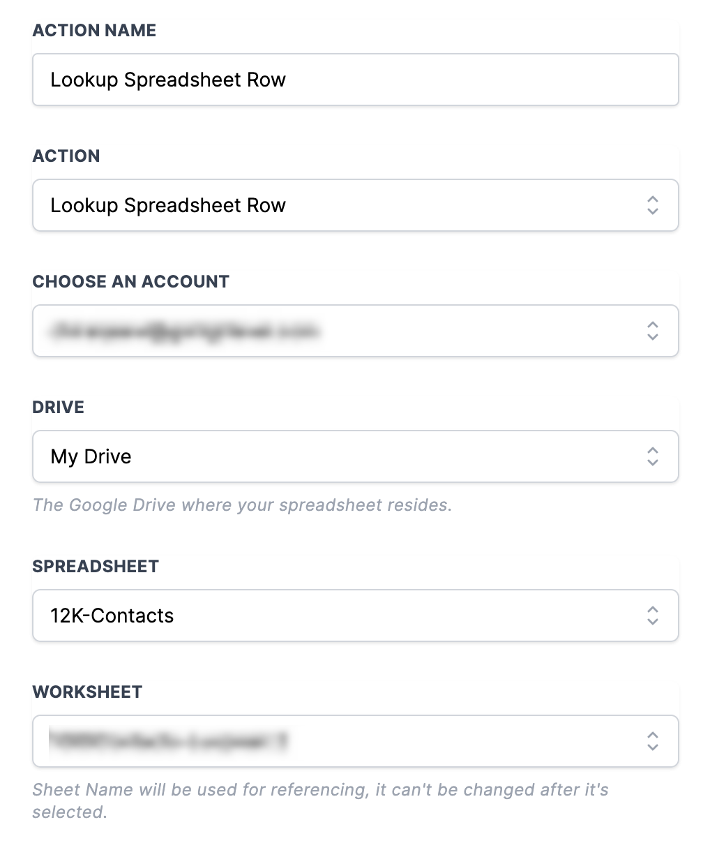 How to use the Google Sheets Premium Workflow Action? – Choose a worksheet: