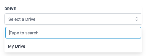 How to use the Google Sheets Premium Workflow Action? – Select a Drive: