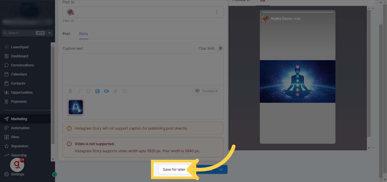 How to Use the Instagram Story Post Composer in Social Planner – preview