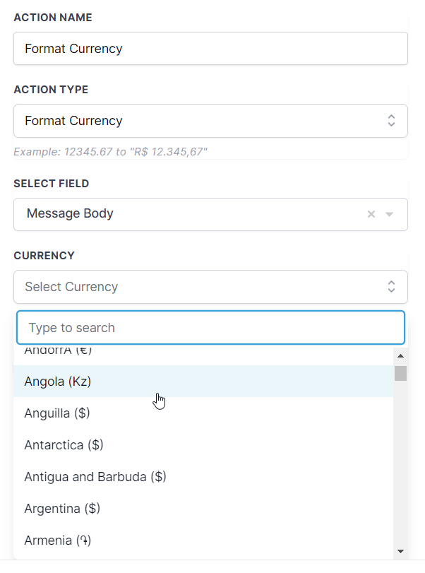 How to use the Number Formatter Premium Action? – Format Currency: