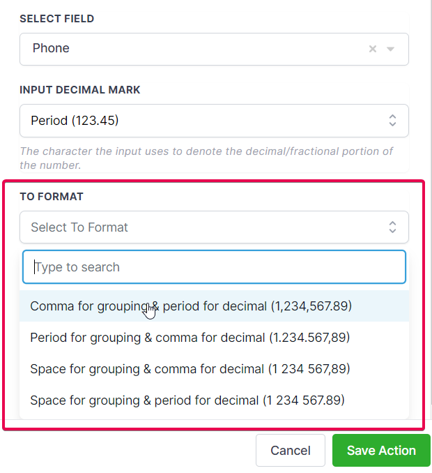 How to use the Number Formatter Premium Action? – Format Number: