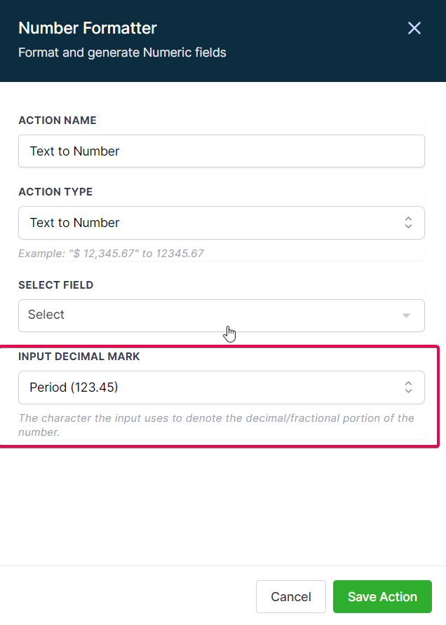 How to use the Number Formatter Premium Action? – Text to Number:
