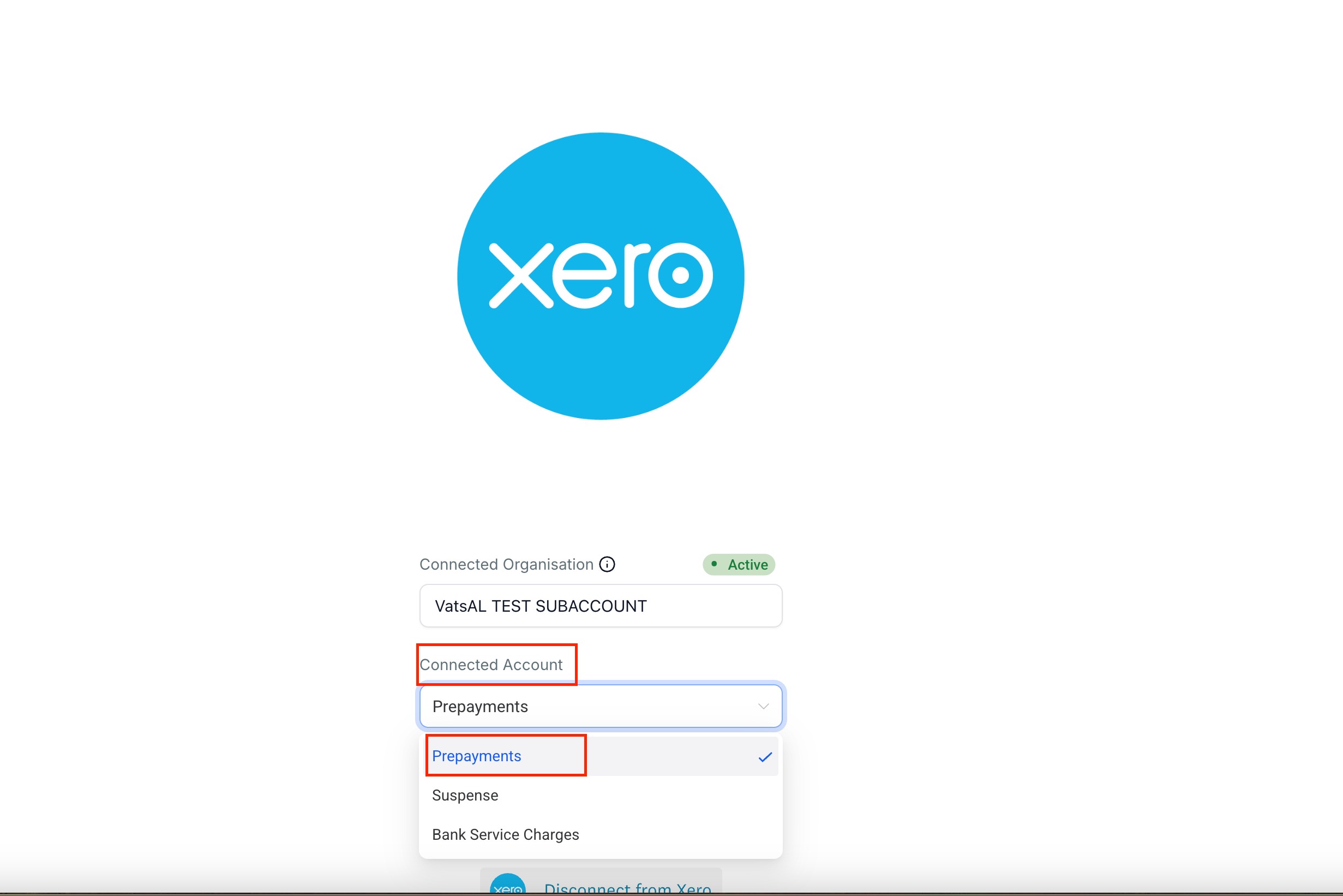 How to view all “Chart of Accounts” within the Xero Integration? – Step 6: Connect in CRM