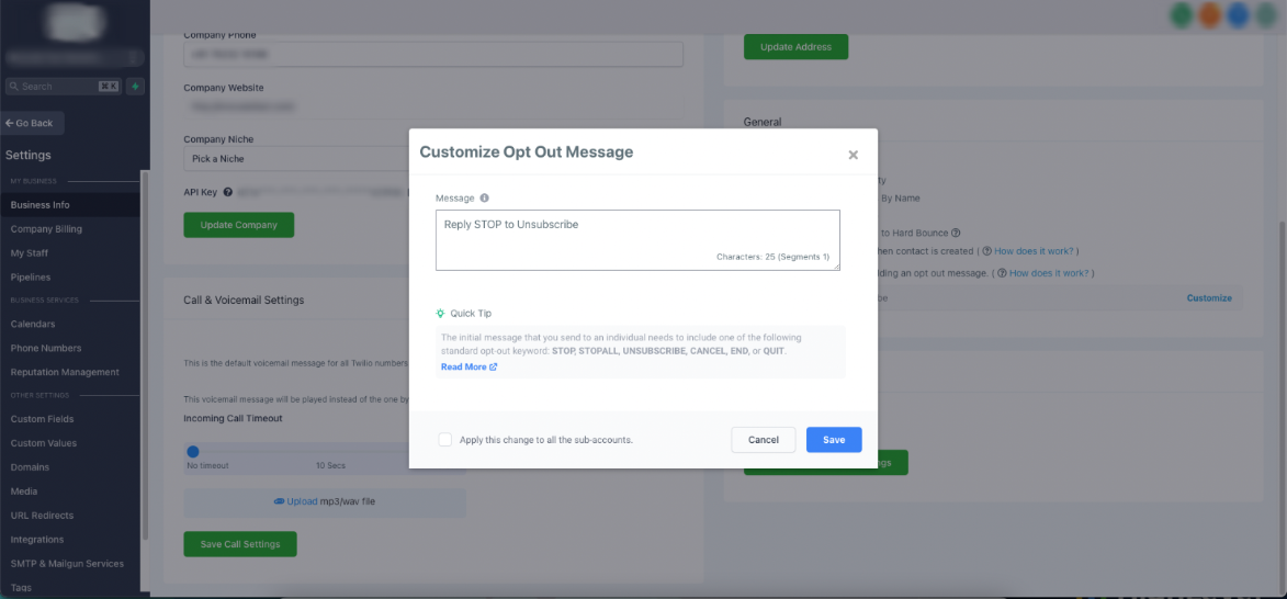 SMS Compliance Guide: Consent, Opt-Outs, and Sending Limits – How can I customize the opt-out message?