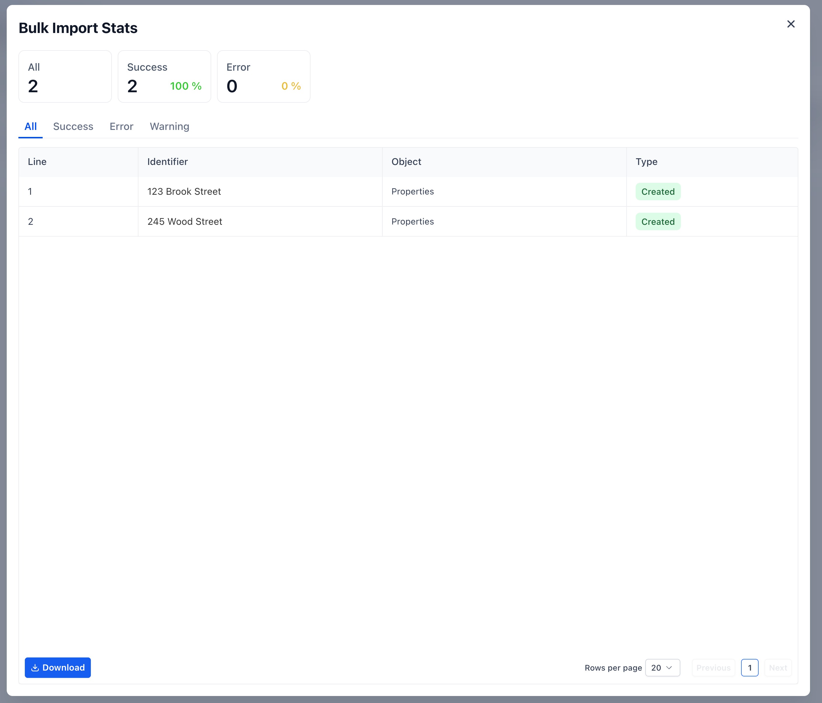 Import Companies & Custom Objects Using a CSV File – Import Stats