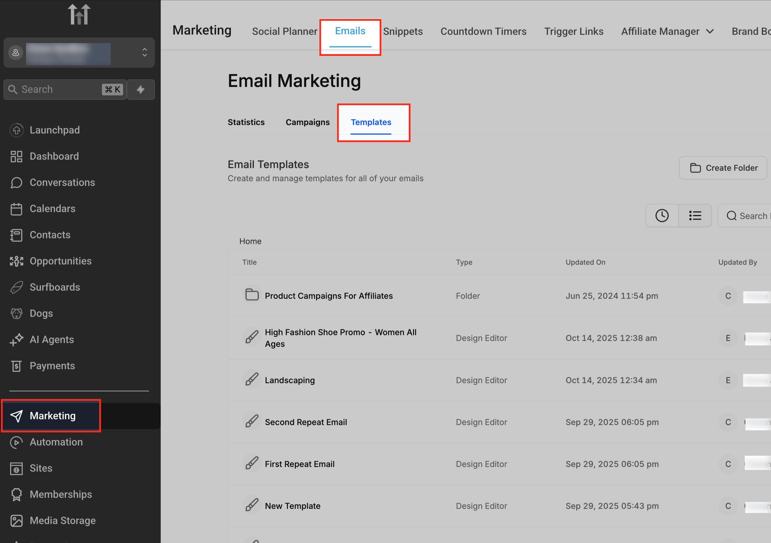 Importing and Editing Mailchimp Email Templates in Design Editor – Access the Email Templates Section