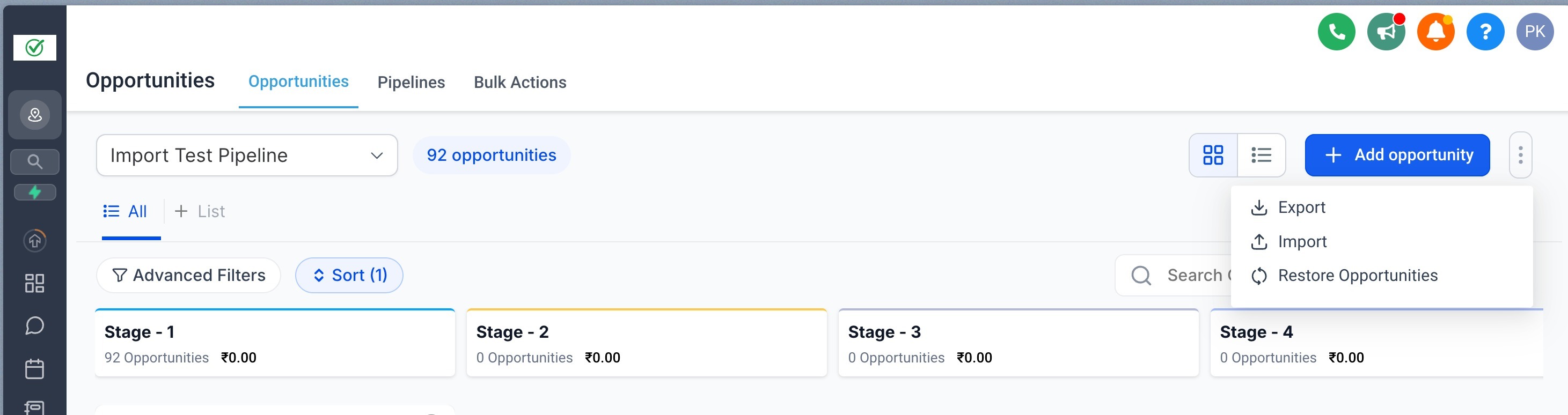 Importing Contacts and Opportunities via CSV (Coming Soon) – Step 1: Access Import Option
