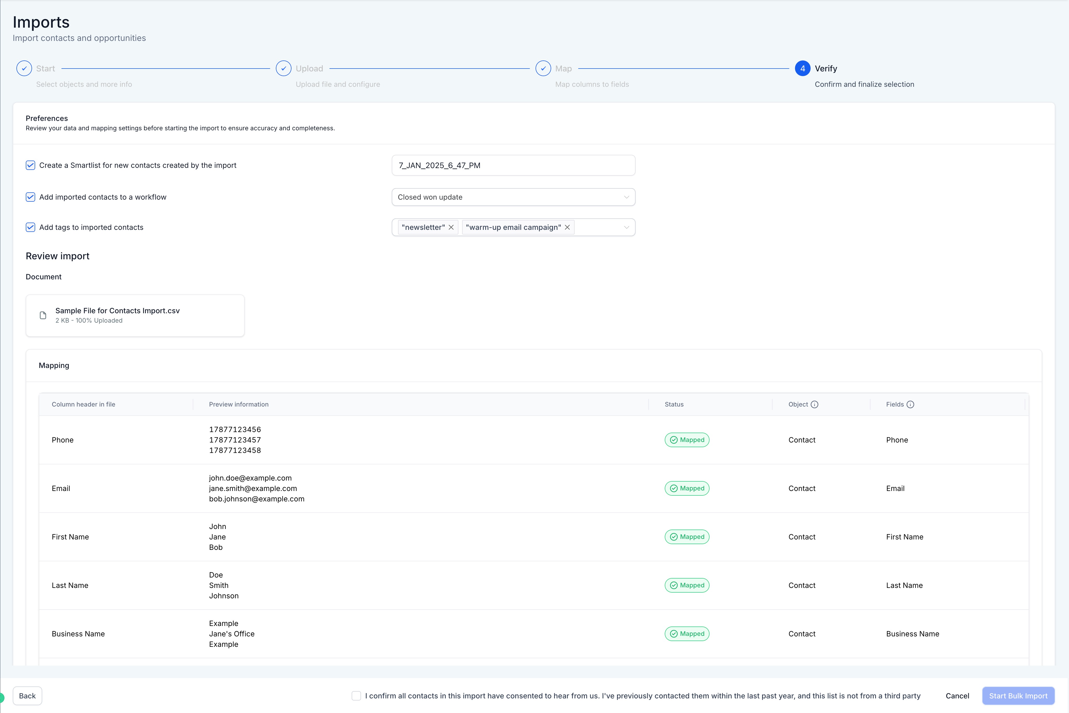 Importing Contacts – Importing Your File