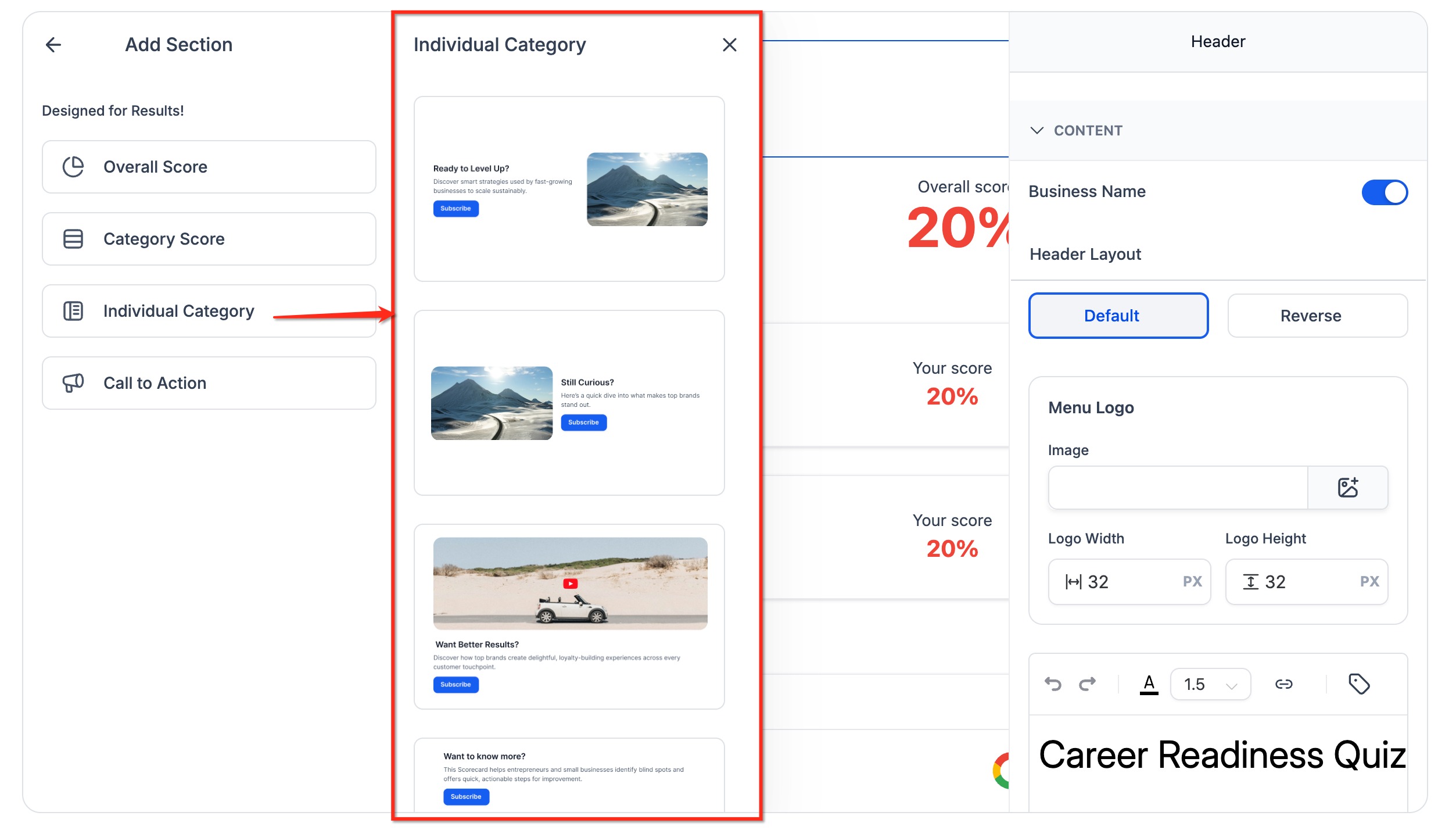 Individual Category Result Personalization for Personality Quizzes – How To Setup Individual Category Result Personalization