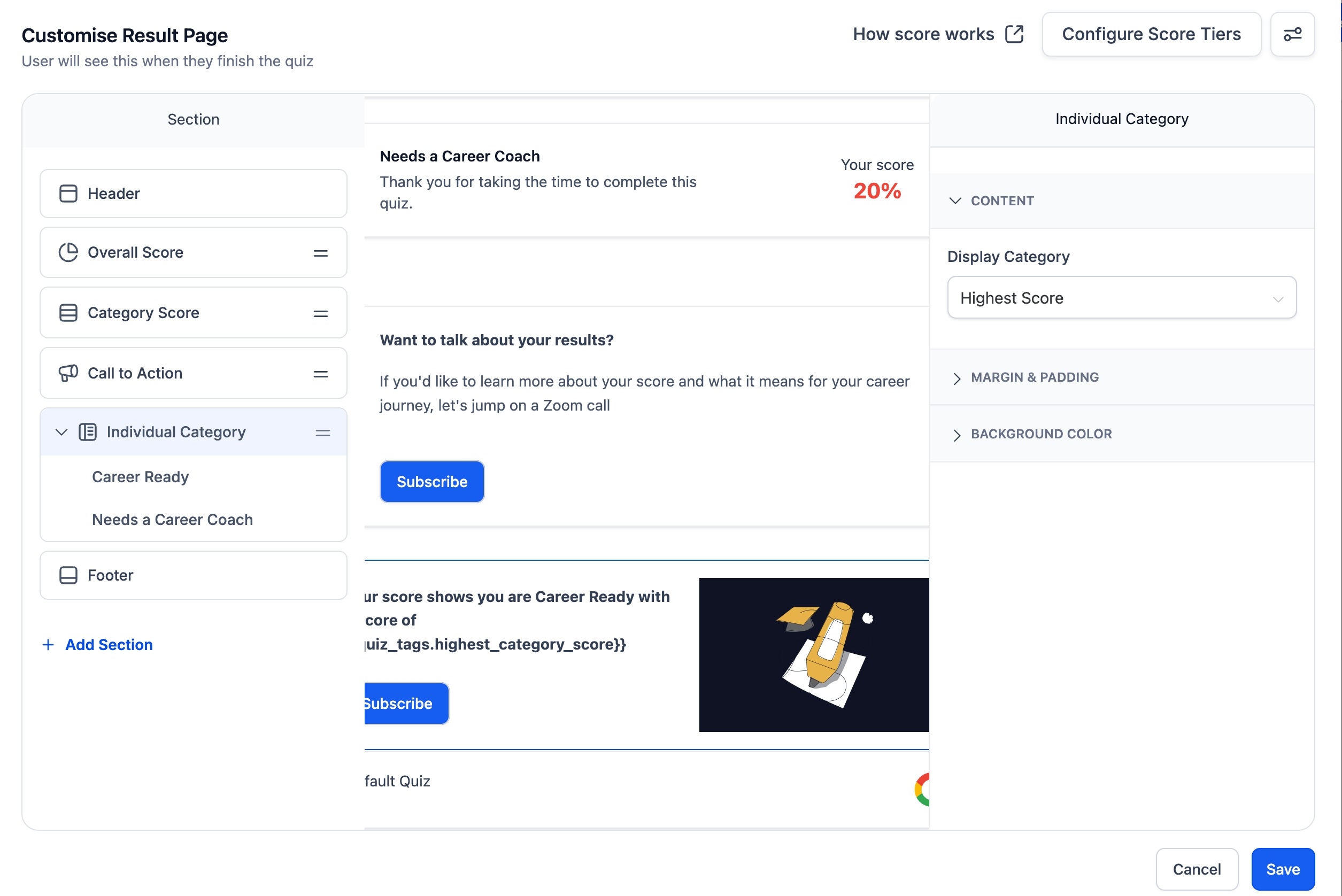 Individual Category Result Personalization for Personality Quizzes – How To Setup Individual Category Result Personalization