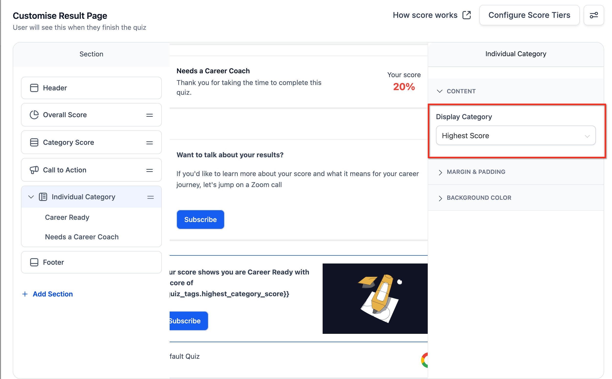 Individual Category Result Personalization for Personality Quizzes – How To Setup Individual Category Result Personalization
